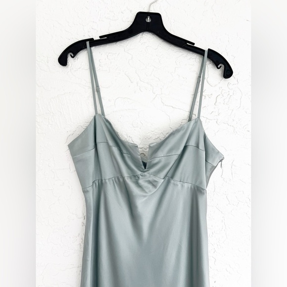 Reformation Brie Silk Slip Dress in Aqua Marine Womens Size 12 NEW - Picture 6 of 9